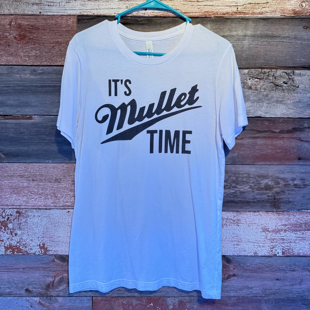 Bella Canvas White 'It's Mullet Time' Tee